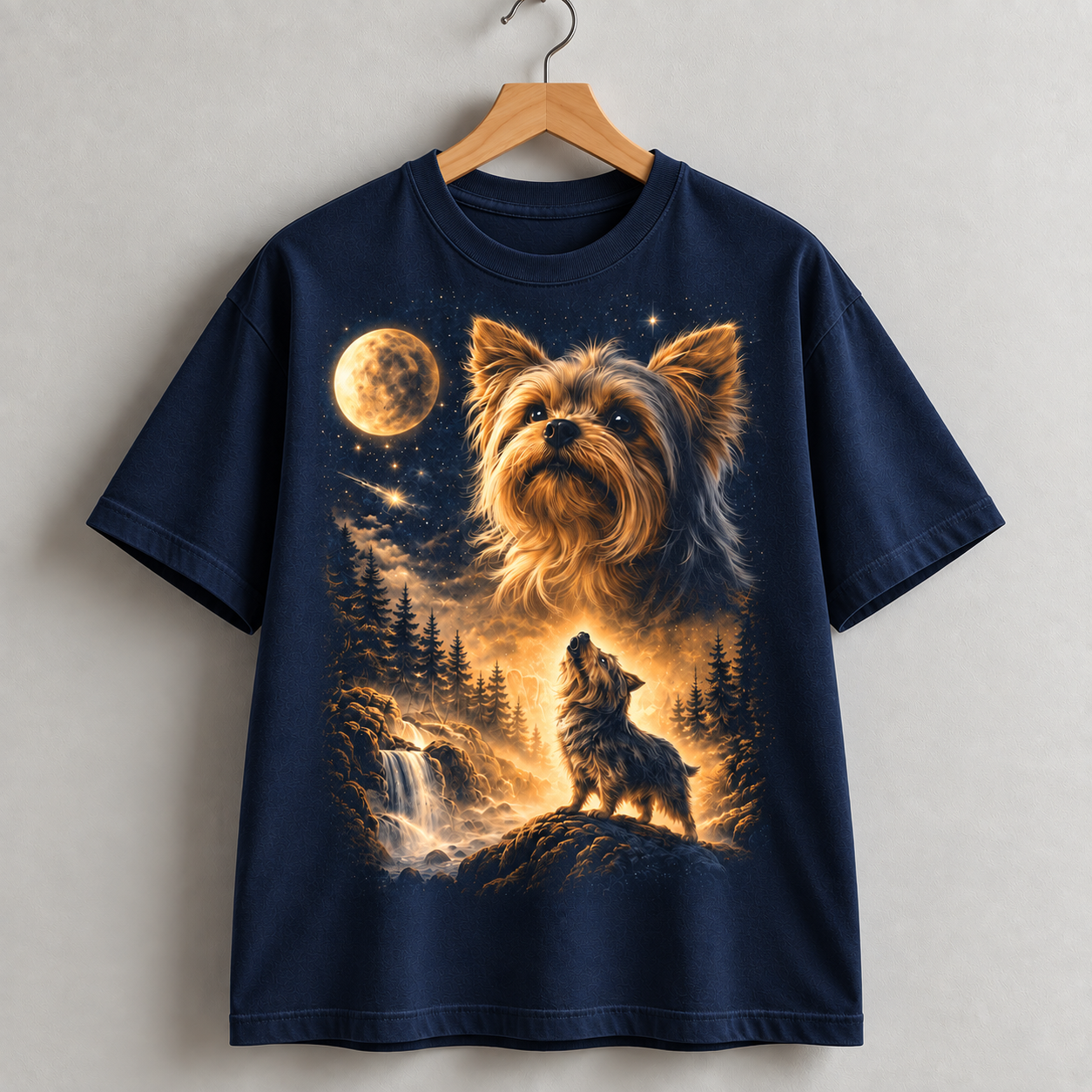 Yorkshire Terrier T-Shirt, Yorkie Moonlight Dog Graphic Tee